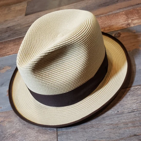 Stetson Woven Hemp Hat Collectable White/Tan Size 57 / 7  1/8 - Picture 10 of 10